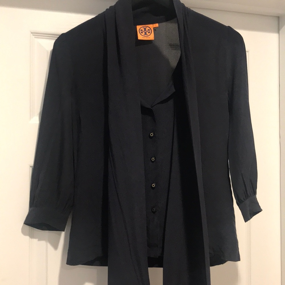 Tory Burch silk bow tie blouse
